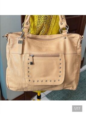 Buxton B Collection shoulder bag Crossbody bag  large satchel  leather goldn tan